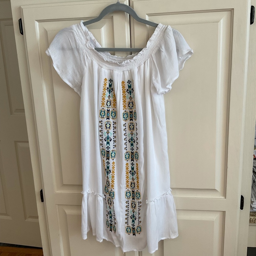 Women’s Francesca White Dress With Pattern Size XS